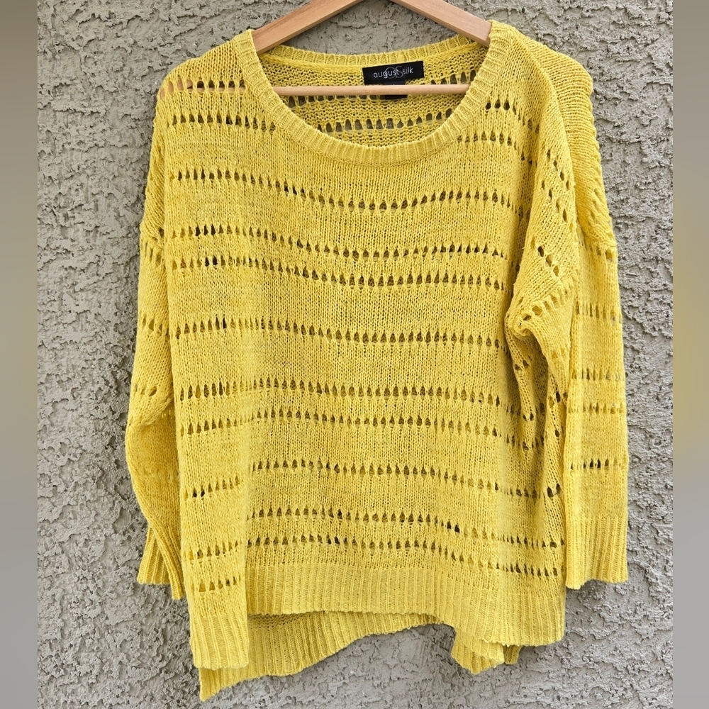 August Silk Knit Yellow Sweater